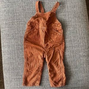 Vintage Hanna Anderson Brown Courdoroy Overalls Size 12-18 Months